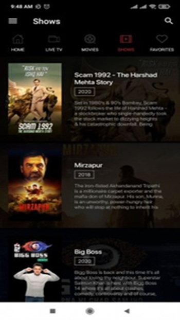 Hunk TV APK Run on Android